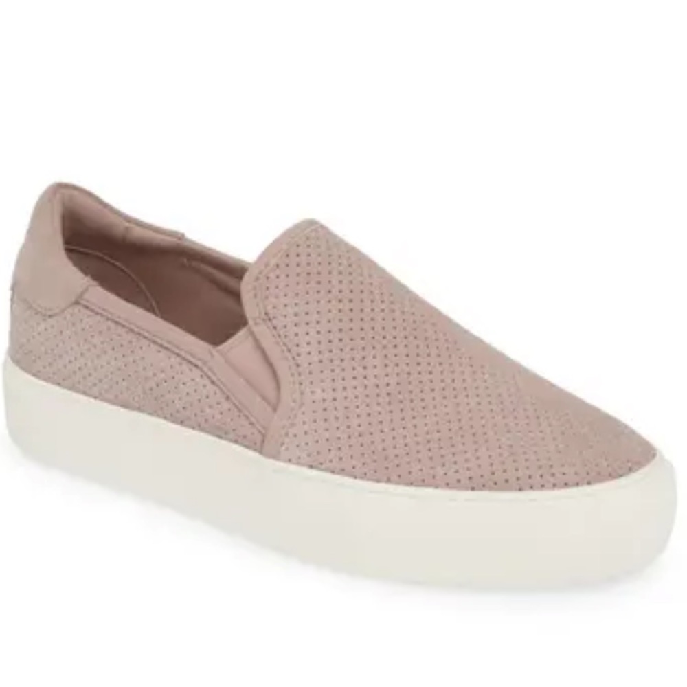 UGG Abies Perforated Slip-On Platform Suede Sneaker